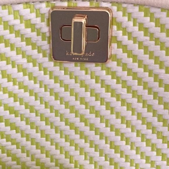 Kate Spade NWT Phoebe Straw Top Handle Crossbody Bag Lime Slush With Wallet - Picture 3 of 10